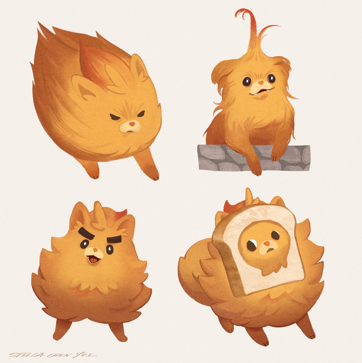 Pombon part 2! ✨
Inspired by the silly little dog memes I collected over the years