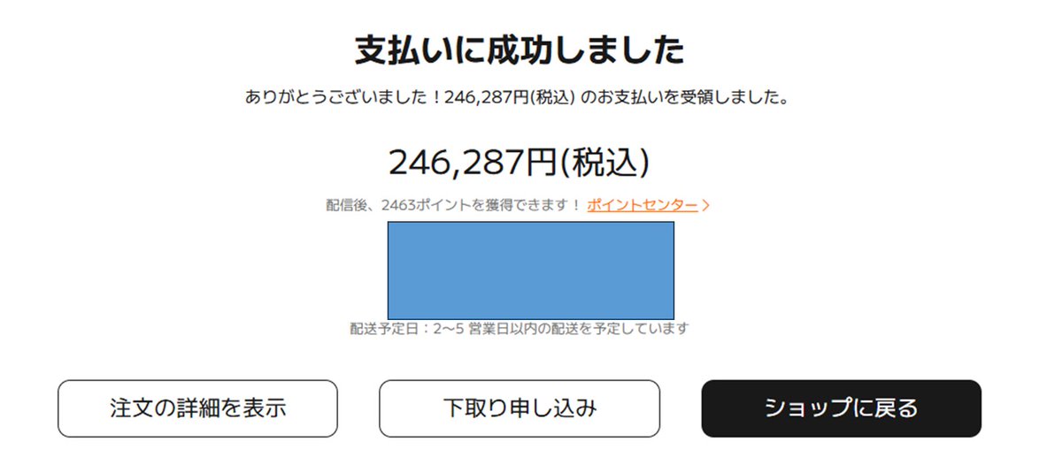 カードを変えたら決済完了… カードの相性が悪かったのかしら…(限度額