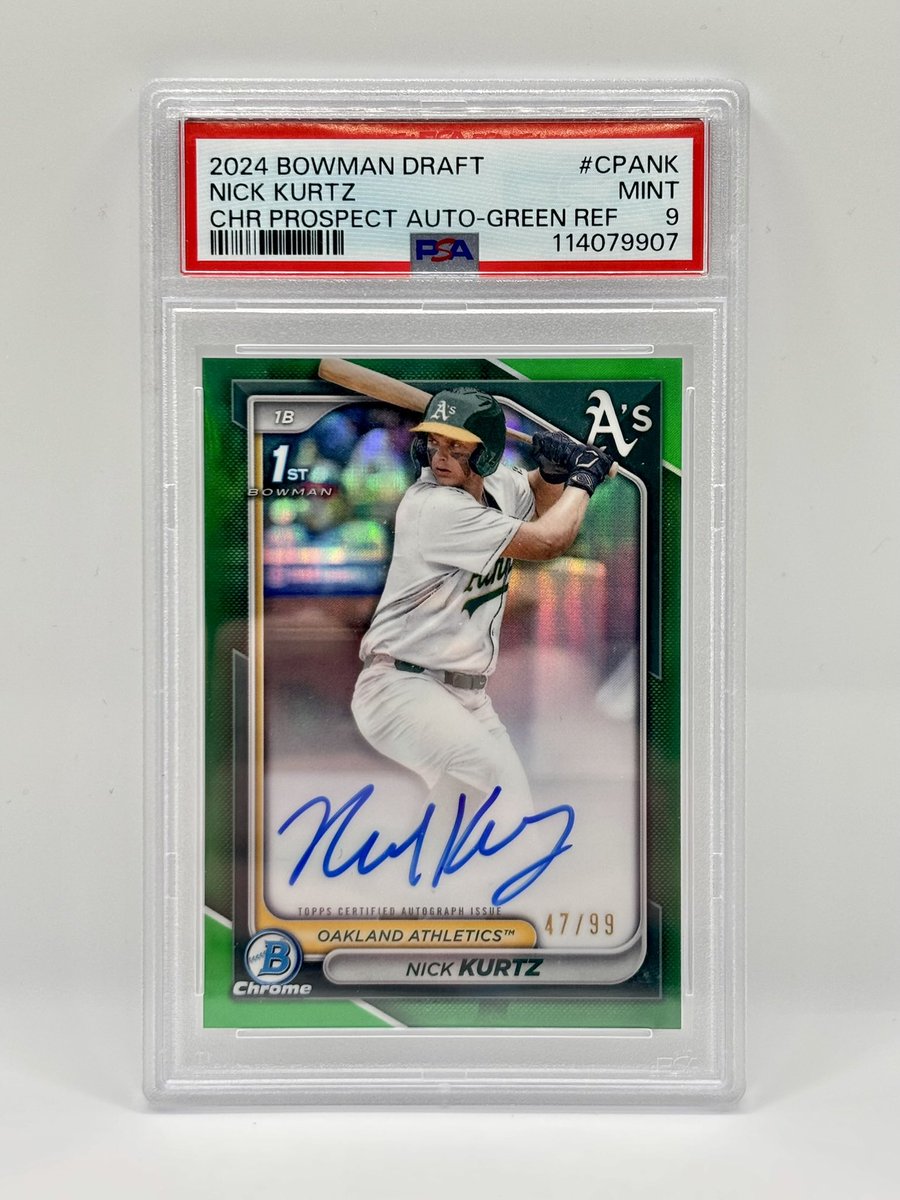 ‼️FOR SALE‼️

2024 Bowman Draft Nick Kurtz Green Refractor Auto, /99 PSA 9

🏷️$2,250

RTs much appreciated 🙏