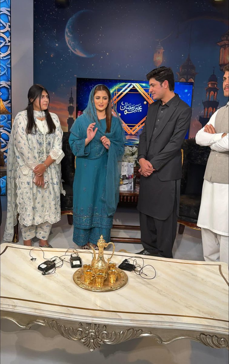 YouthCouncilPK's tweet photo. Executive Members of The Youth Council Pakistan led by President Muhammad Shehzad Khan appeared on HUM Pashto 1 on Ramadan Transmission with Arbaz Khan &amp; Momina Khan. 

#RamadanTransmission #HUMPashto1 #ArbazKhan #MominaKhan https://t.co/HDzllyo9t4