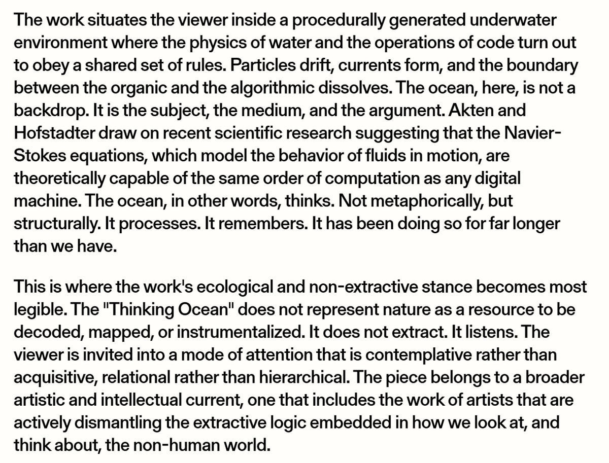 memoakten's tweet photo. What a month! Again very moved by this wonderful review of 'The Thinking Ocean' @whitneymuseum ! After months (+ yrs) of reading, talking, thinking, writing, working, it's so nice to see ppl *see* what we're doing 🙏🙏
https://t.co/b5WXu05ote

explore the work here: https://t.co/eTmvz2Qo6X
 
@KatieHofstadter @SuperradianceX @cosmosapience