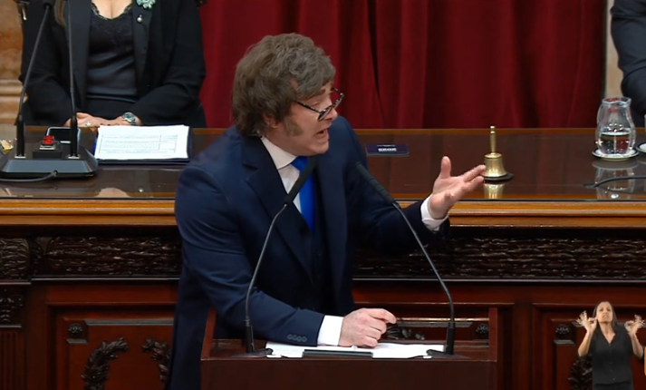 JorRausch's tweet photo. 🟥 JAVIER MILEI EN "MODO DELIRANTE" ?
#AHORA en la inauguración de las Sesiones Ordinarias del Congreso Nacional ... en una #Argentina que cada día pierde más empleos y cierran Pymes y Empresas.
#TodosPorUnTongo
#Unicato ?