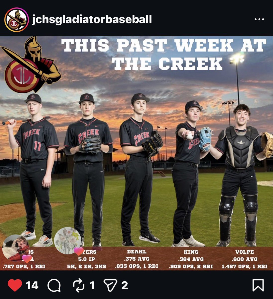 LukeVolpe13's tweet photo. JCHS Basball team working hard!Milton series coming up this week!!   Had a good week at the plate.  Batting 0.423 after 10 games!!  Time to go compete!!  

@JCHSBaseball 
@NCSA_Baseball 
@CoachCamNCSA https://t.co/oW1cW2TMQf