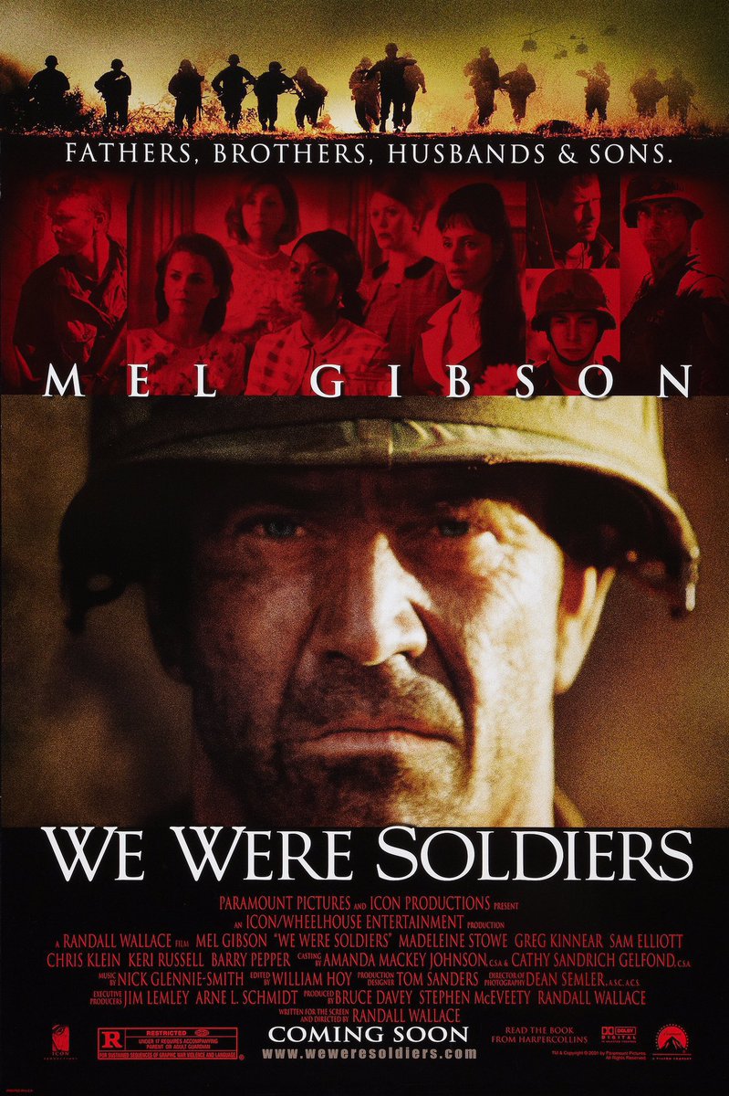 FilmNewsNos's tweet photo. 🎬MOVIE HISTORY: 24 years ago today, March 1, 2002, the movie ‘We Were Soldiers’ opened in theaters!
#MelGibson #MadeleineStowe #GregKinnear #SamElliott #ChrisKlein #LukeBenward #TaylorMomsen #DevonWerkheiser #BarryPepper #RyanHurst #JonHamm #ClarkGregg #BellamyYoung https://t.co/xlsiKgJYtB