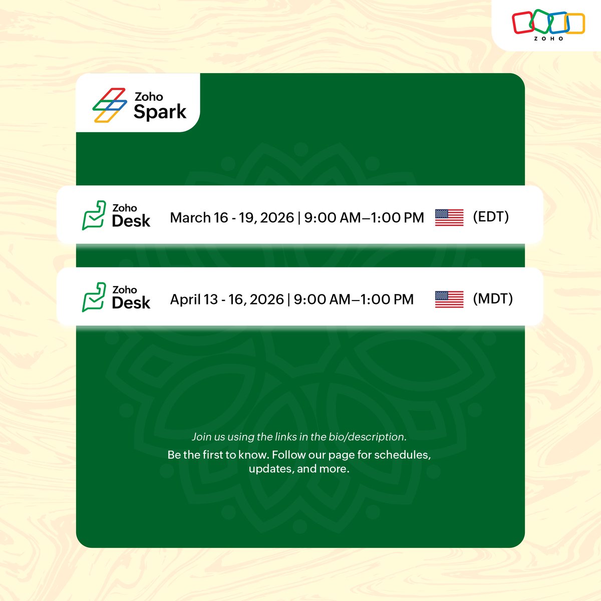 Zoho Spark tweet media