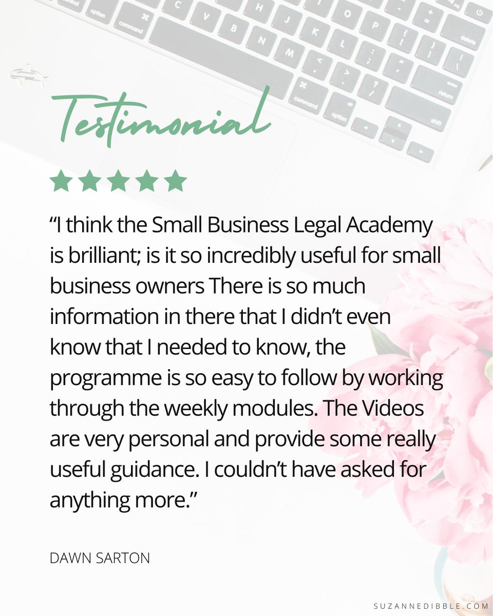 law4onlinebiz's tweet image. Clear, practical legal guidance, made for real small business owners.
That’s exactly why the Small Business Legal Academy makes such a difference. 💚

#ClientLove #SmallBusinessSupport #LegalClarity #Testimonial