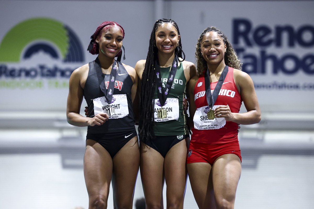unlvtfxc's tweet photo. The duo of Krishna Jayasankar and Jaci Wright during yesterdayโs final day of the MW Indoor Track & Field Championships ๐ฅ
#MWITF https://t.co/kQKDZUQeoK