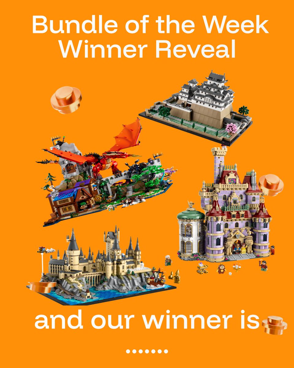 emagineerworld's tweet photo. 🎉 Time to reveal our #BOTW winner!

Art, history, icons, last week had it all but it was the mystical hallways of our Castles Bundle that took the prize, with Pioneer Smartacus our champion 🏰 

After a small glitch in the system 🐛 Our new #giveaway draw is now live! 🔥
#LEGO https://t.co/LeyUlCkZu2