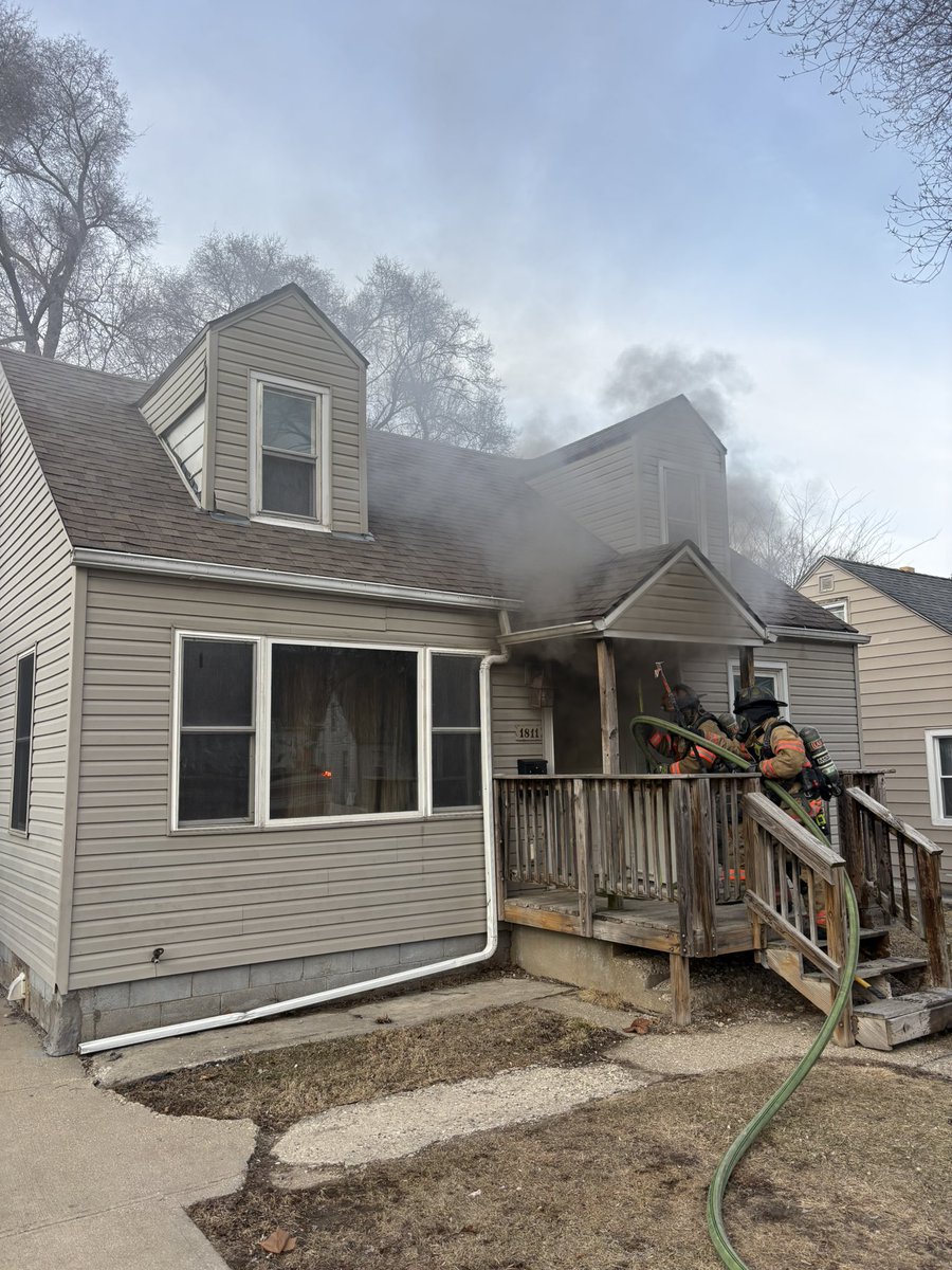 The Rockford Fire Department responded to a residential structure fire in the 1800 block of Loomis St. this afternoon. Upon arrival, the first arriving units discovered smoke coming from the front door and began an interior fire attack.  Two juvenile occupants were home at the