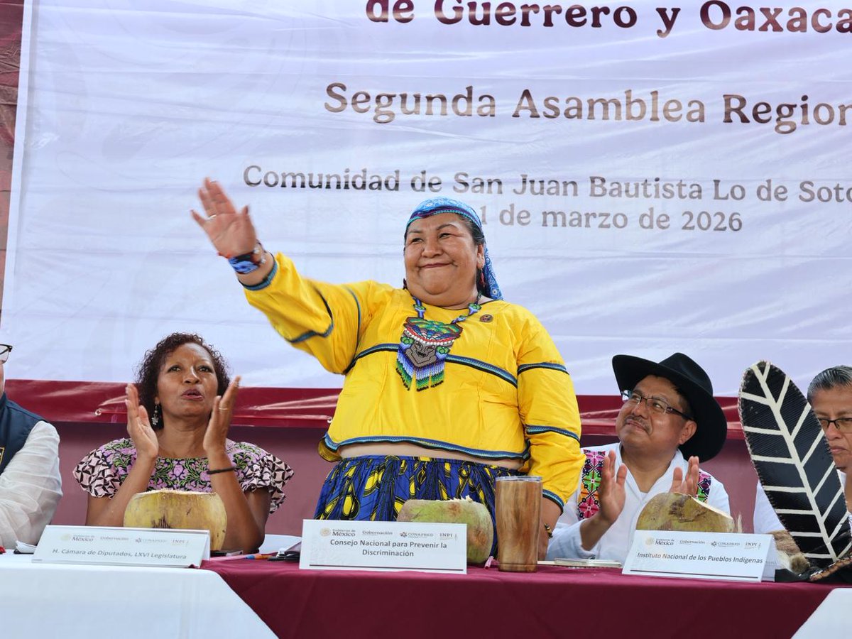 CONAPRED's tweet image. La presidenta del consejo, @ClaudiaOliviaM, en conjunto con el director general del @INPImx, Adelfo Regino Montes (@DEELAYUUK), encabezaron la Segunda Asamblea Regional del Plan de Justicia y Desarrollo Regional del Pueblo Afromexicano de la Costa Chica de Guerrero y Oaxaca, la