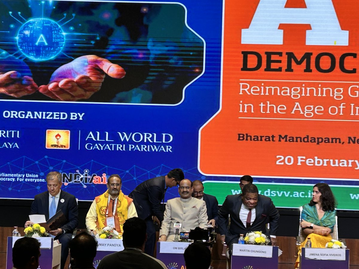 manojpatairiya's tweet photo. Glad to attend “India AI Impact Summit 2026”Bharat Mandapam Delhi, Invited to join Sessions “AI-Driven Strategies for Workforce &amp; Economic Growth,” “Trusted AI at Scale: Global South Leadership Dialogue Speaker Lok Sabha Om Birla was Chief Guest at a Session on “AI for Democracy” https://t.co/fa9snXZKAf