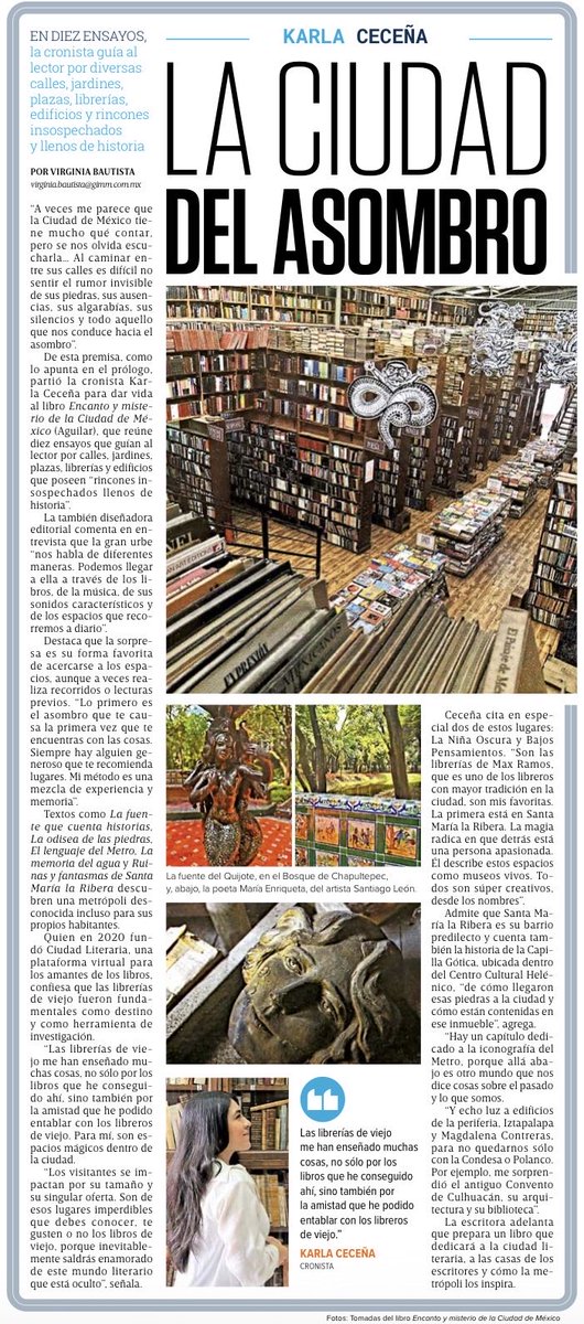 En diez ensayos, la cronista guía al lector por diversas calles, jardines, plazas, librerías, edificios y rincones insospechados y llenos de historia.