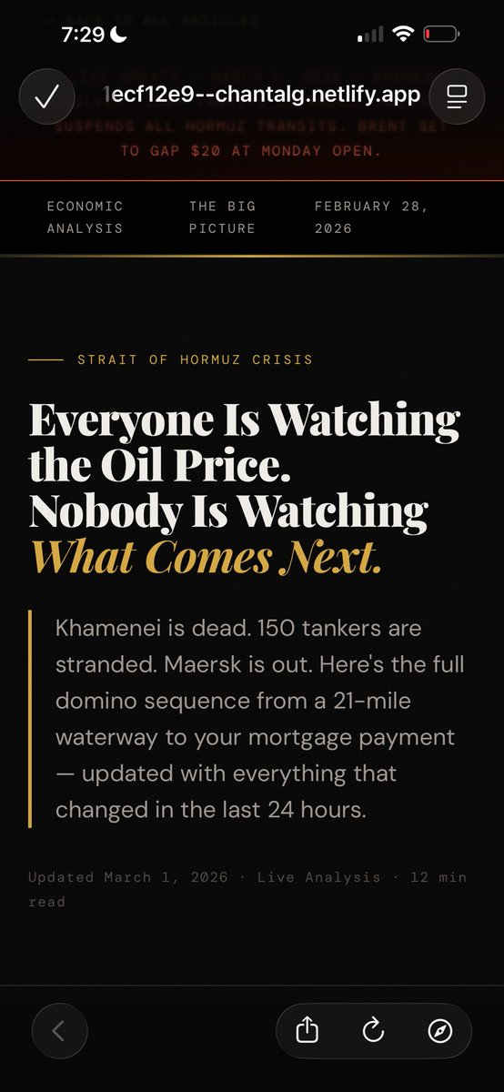 chantalGak's tweet photo. The Fed was about to cut rates.
Housing was finally getting affordable.
AI was already eating jobs.
Then a 21-mile waterway broke everything overnight.

This is not the story you think it is.

https://agent-69a4d4ac1ecf12e9–https://t.co/qFtTdsqr64
#Hormuz #Iran #Housing https://t.co/IwaCnDf3Nb