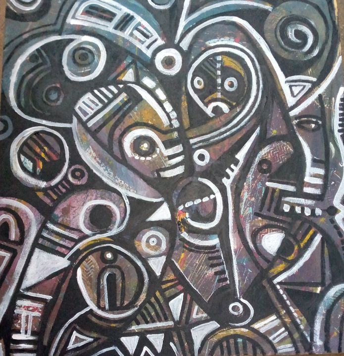 africanforms's tweet photo. Art of the Day! "Masquerade Procession". Buy at: https://t.co/H9cHKweXLY https://t.co/yqqQkZCLpl
