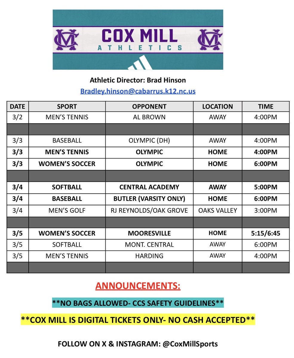 Cox Mill Athletics tweet media