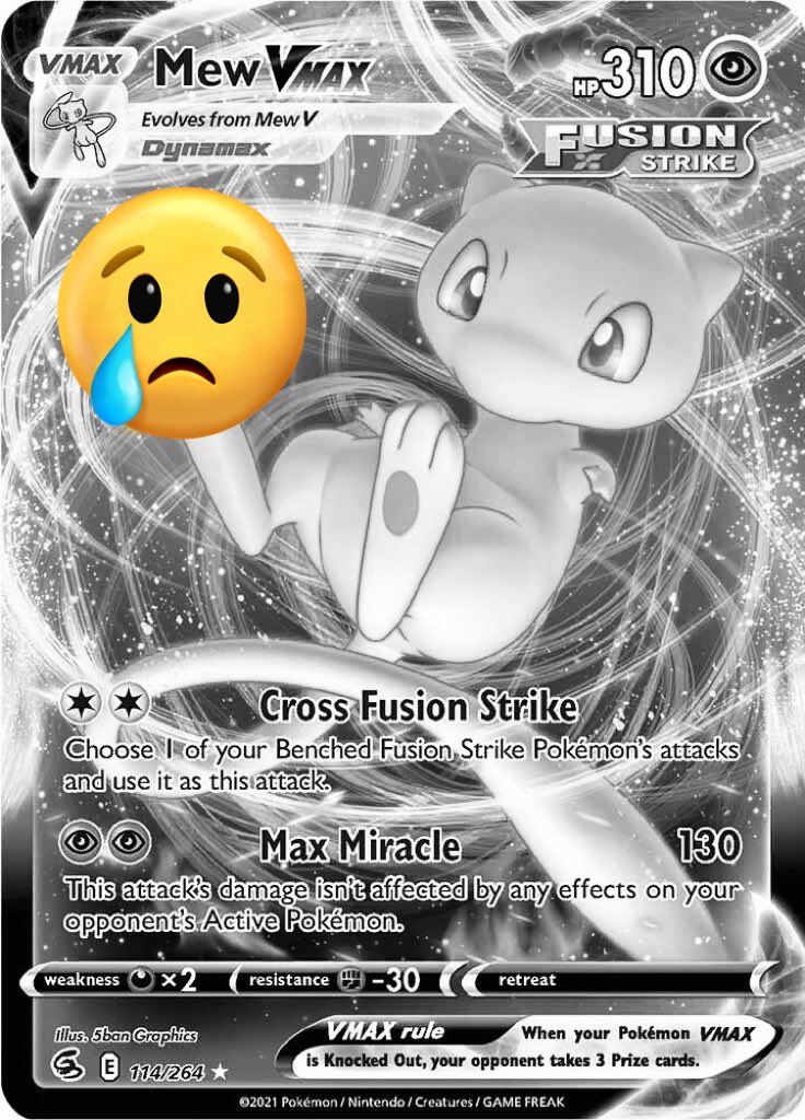 itsMutaTV's tweet photo. More than 9 months ago, Iconic TCG Card, Mew VMAX rotated from standard format  🕊️😢 https://t.co/Wn5I4XbA55