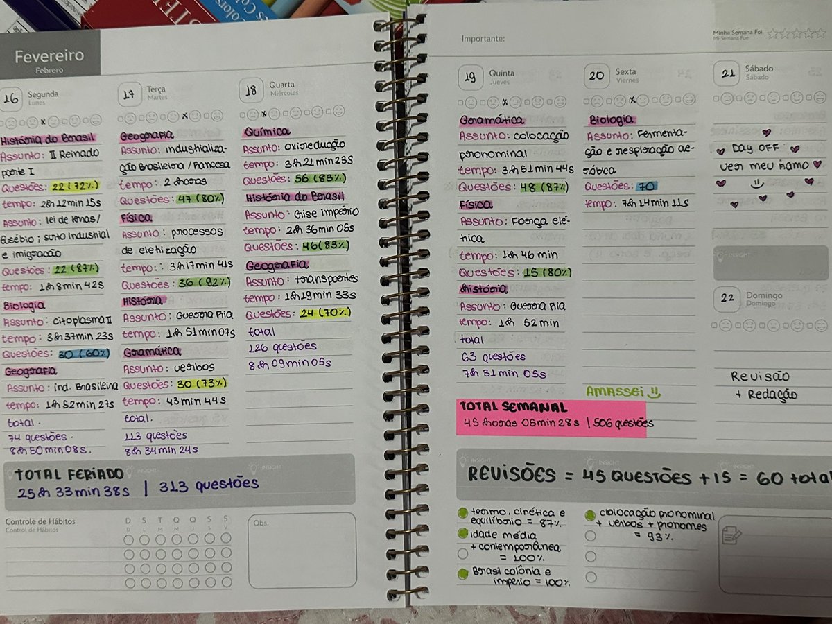 nananicastudy's tweet photo. fevereiro 
131 horas estudadas 
1648 questões 
4 redações 
3 simulados 
#studytwtbr https://t.co/3obIZ5SVBr