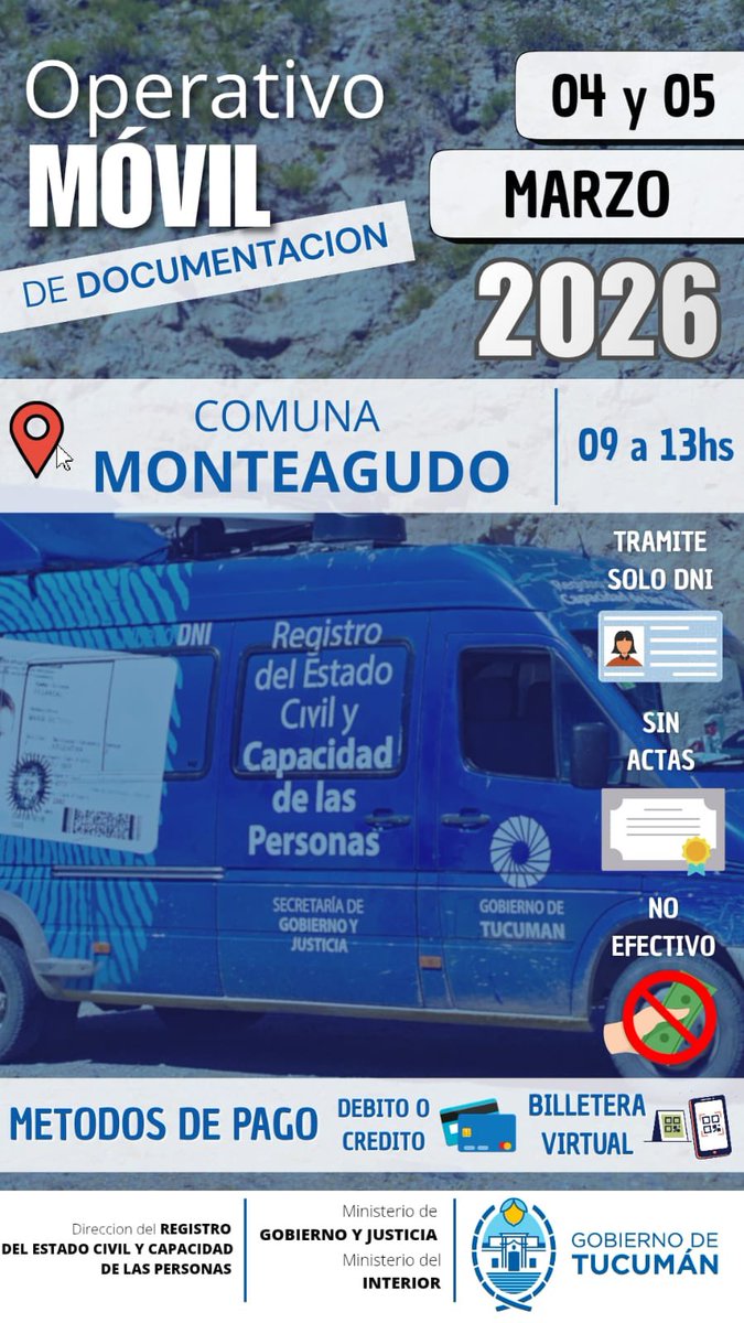 El Gobernador Osvaldo Jaldo pidió recorrer la Provincia acercando el servicio de documentación. Esta semana visitamos Taco Ralo y Monteagudo.