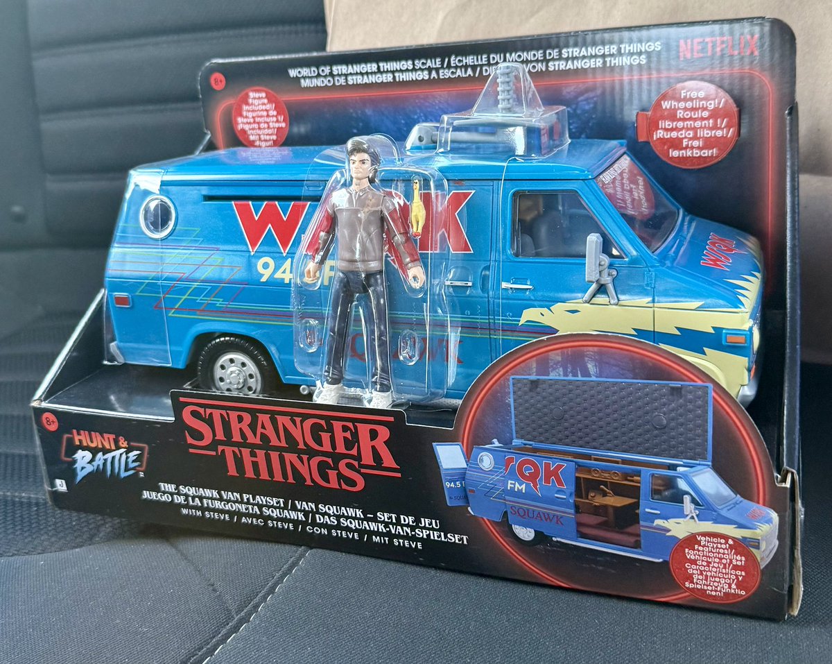RedSkyeAtNite's tweet photo. Can’t believe I found more ST things at a brick and mortar. Including the WSQK van with Steve. They had it all locked up. I mean what gives? 

#STmerch https://t.co/t5FhrxCcsC