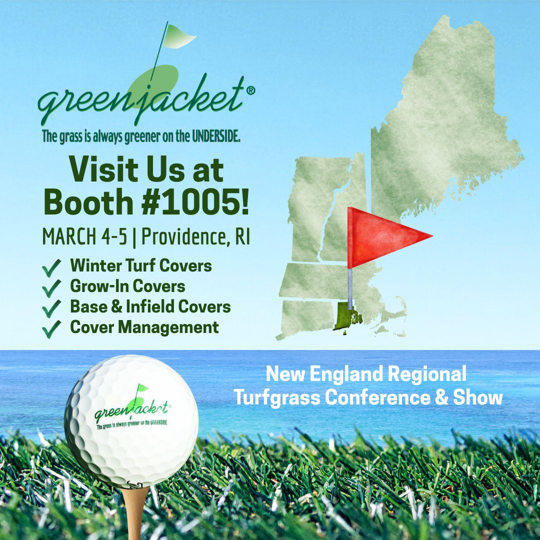 GreenJacket_TC's tweet photo. ⛳ Visit us at Booth #1005 at the #NERTF Conference &amp; Show March 4-5!
🌱 Turfgrass Risen From The Dead 🪦
"We used your covers with great success!"
— Stephen D., Grounds Manager
Newton Cemetery &amp; Arboretum, MA
➡️ View full New England success story here: https://t.co/lBcKCX13jc https://t.co/wBBCaI4R6T