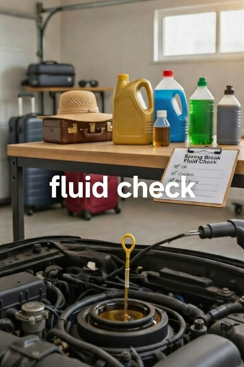 WesleyTireAuto's tweet photo. Spring Break maintenance checklist:
✔️ Oil
✔️ Coolant
✔️ Brake fluid
✔️ Transmission fluid

Not sure when yours were last checked? We can help.
👉 https://t.co/ovN1Pzp0Zg
#CarCareTips https://t.co/vybb6yZ93x