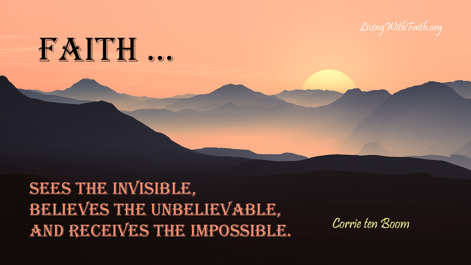 Deepen your faith with free articles, e-books, audio books and podcasts at  LivingWithFaith.org