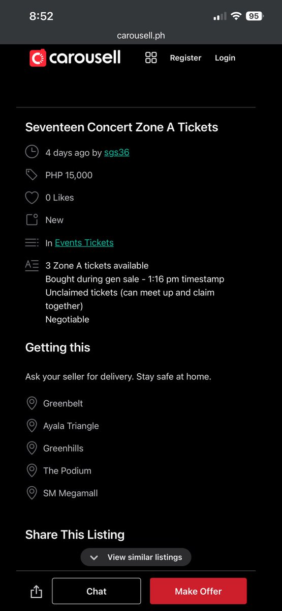 HelloNoonaShop's tweet photo. Hello PH Carats! My friends &amp; I are selling our Seventeen NEW in Bulacan tix coz we want to upgrade.

Zone A tickets at PHP 15k per ticket. Lower than purchase value! 1:16pm timestamp. We have 3 tix &amp; all 3 need to be purchased. More info here: https://t.co/PTwtrFXtok

🏷️ WTS SVT https://t.co/Ky54mOiMxb