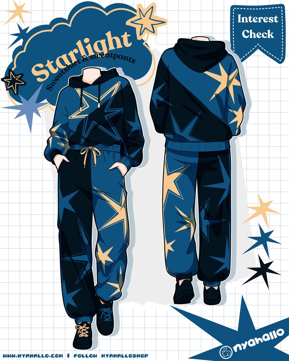NyahalloShop's tweet photo. Starlight sweatshirt &amp; sweatpants ⭐️ Would you wear? https://t.co/kmN10oPRKn
