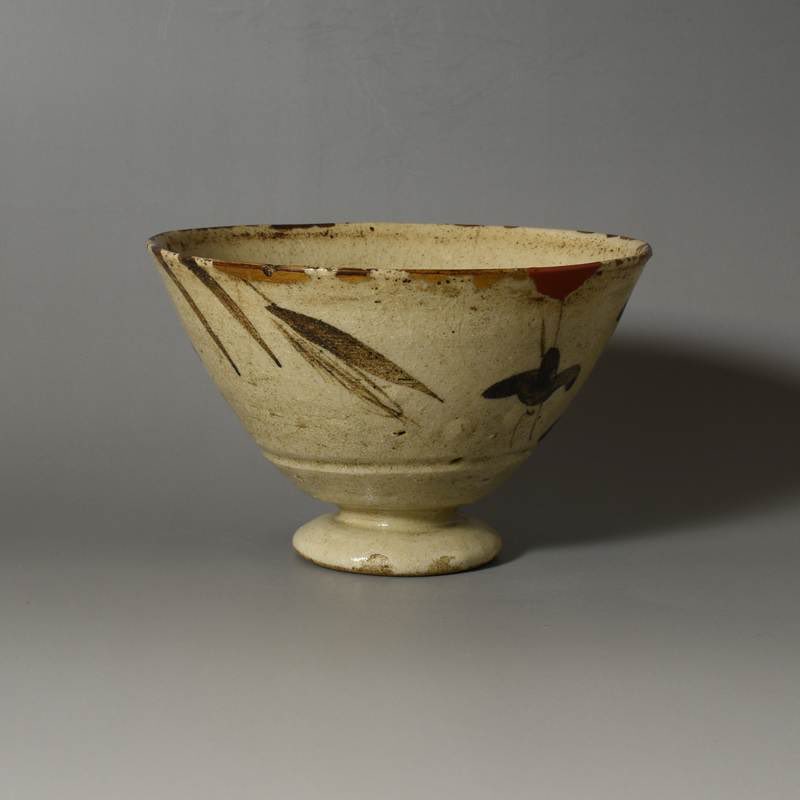 898『織部 千鳥 鮑形 三ッ足鉢』　/骨董品 古美術 アンティーク 古玩 織部千鳥豆鉢 - 織部・黄瀬戸のある生活を。瀬戸の小さなお店「森本陶苑」