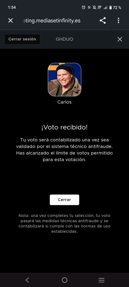 Mi último voto es y será para junto a Cristina uno de los protagonistas de la edicion ❤️ #GHDúoSemifinal