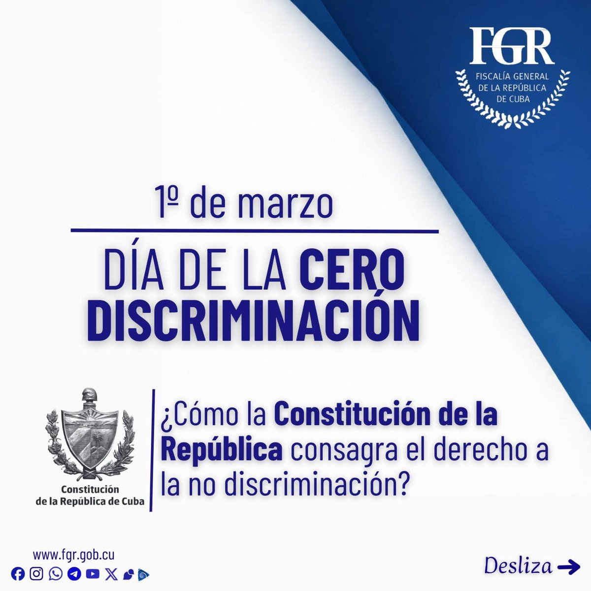 El 1 de marzo día de la Cero Discriminación,  celebramos el derecho de todas las personas a vivir una vida plena y productiva, con dignidad. Este día pone de manifiesto cómo todas las personas pueden informarse y fomentar la inclusión, la compasión y la paz.#CeroDiscriminación