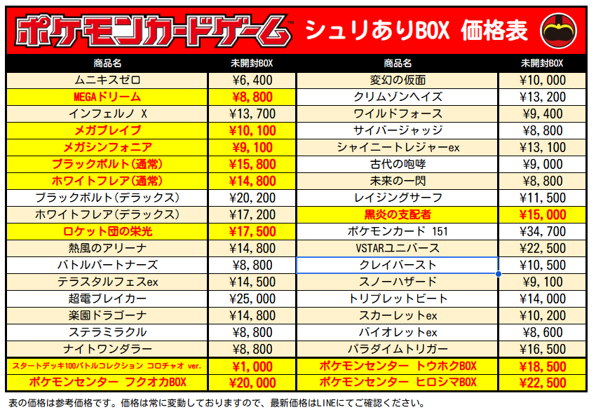 ┏━┳━┳━┳━┳━┳━┳━┳━┓ ┃シ┃ュ┃リ┃あ┃り┃価┃格
