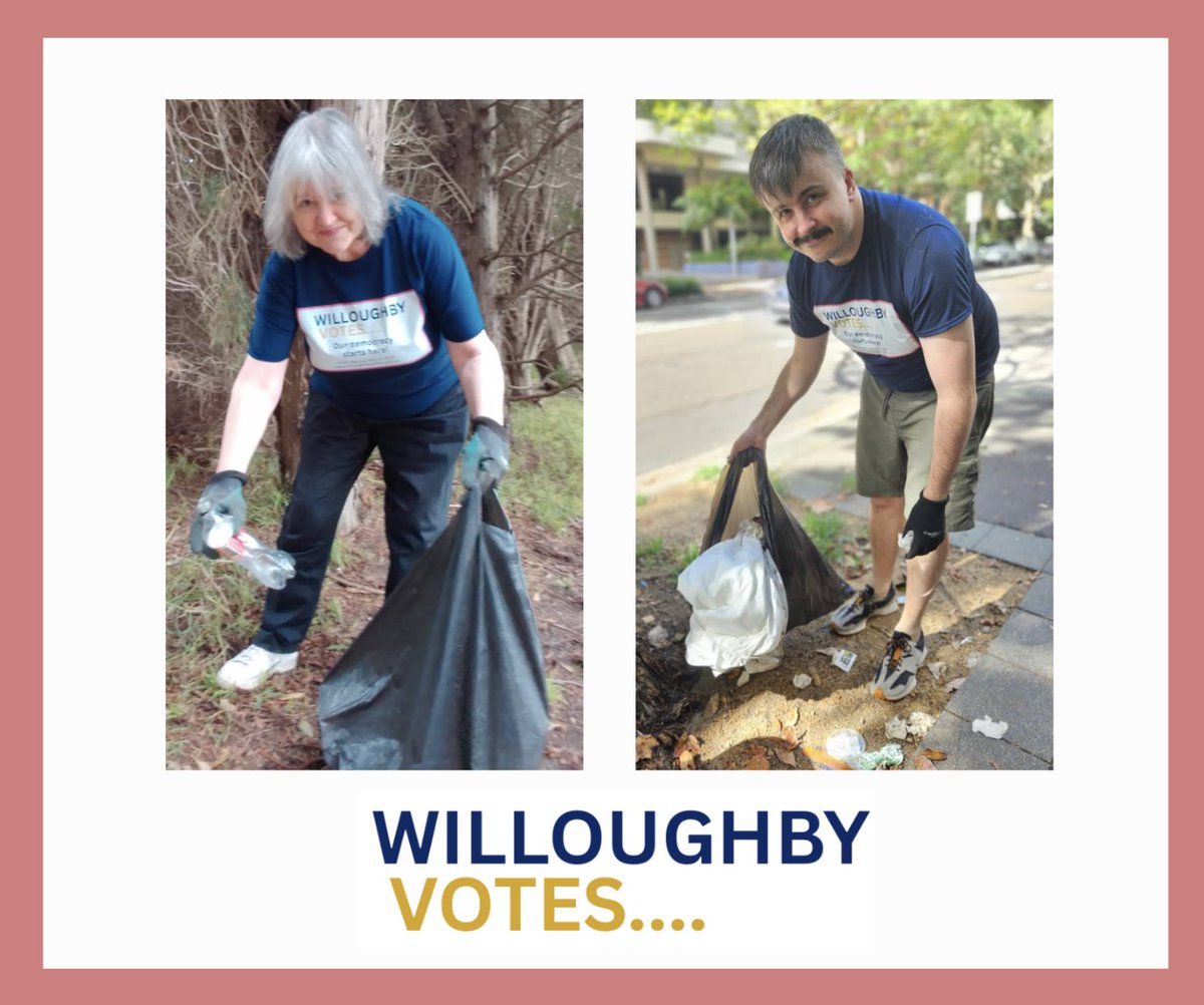 Willoughby Votes in action!

Great to see some of our volunteers out for Clean Up Australia Day this weekend.

Support the groundswell and look the part - grab your Willoughby Votes t-shirt today!

Shop here > redbubble.com/people/Willoug…

#WilloughbyVotes #NSWPol #auspol