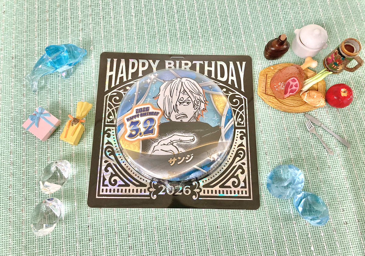 新商品】原画商品 『ONE PIECE』 バースデイ缶バッジ サンジ 550円