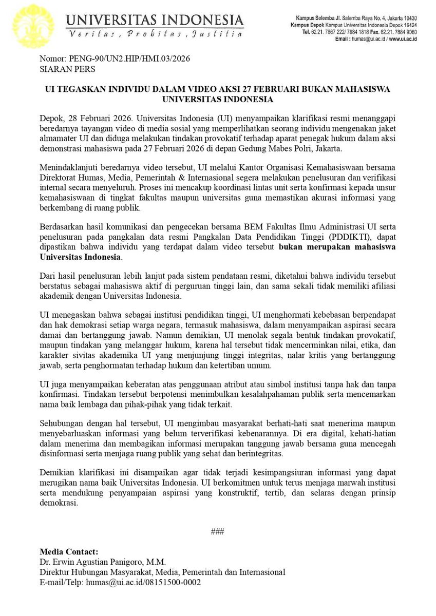 Fakultas Ilmu Administrasi UI (FIA UI) tweet media