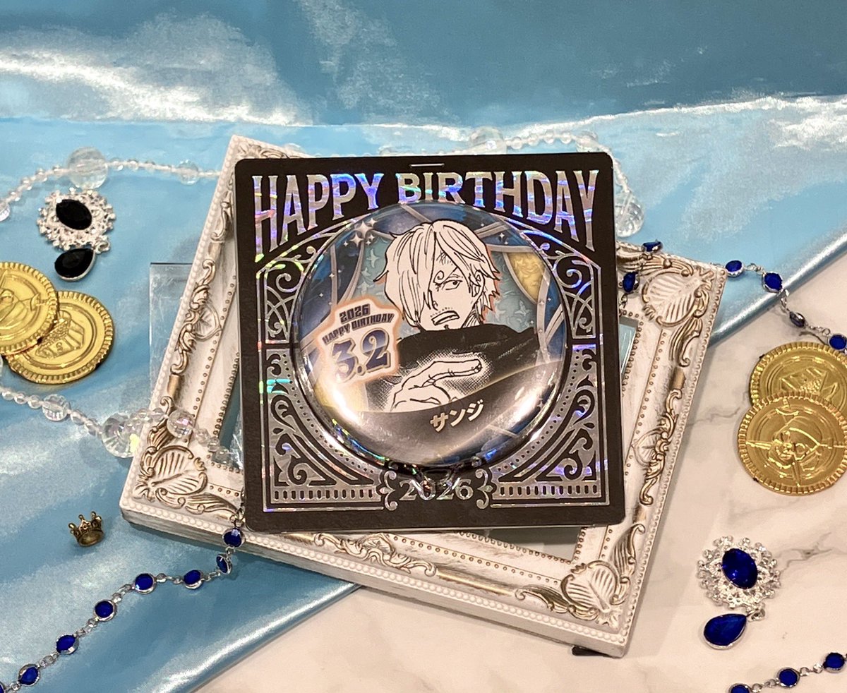 新商品】原画商品 『ONE PIECE』バースデイ缶バッジ サンジ BE4 550円