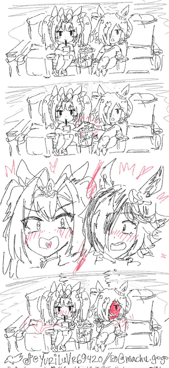 My experience (as a Vodka cosplayer) with a Daiwa Scarlet cosplayer after deciding to share a big bucket of popcorn together at the UmaMusume: Pretty Derby - Beginning of a New Era showing at a movie theater after working together at the Lunar New Year UmaMusume event as a comic: