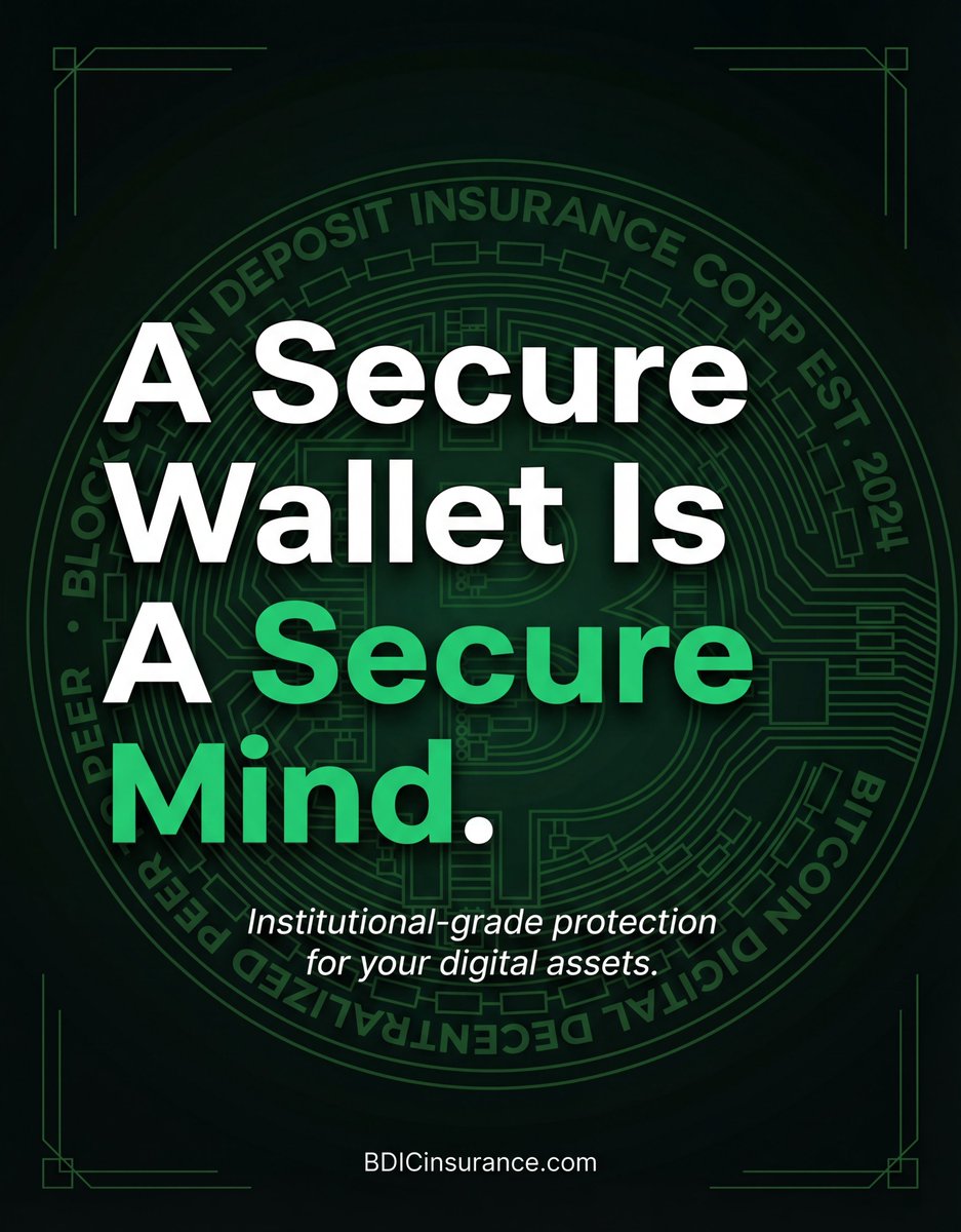 bdicinsurance's tweet photo. A secure wallet is a secure mind. 🛡️
──────────────────
🔐 WHAT IS BDIC COIN?
BDIC Coin is a utility token issued by Blockchain Deposit Insurance Corporation (BDIC) to enable access to on-chain crypto insurance services and governance. Nothing more.
──────────────────
⚙️ IT DOES FOUR THINGS:
Pay insurance premiums & protocol fees
Stake to participate in risk-management functions
Vote on on-chain governance proposals
Settle approved insurance claims
──────────────────
🚫 WHAT IT IS NOT:
BDIC Coin is not equity, not debt, not a share of BDIC's revenues. We do not market it as an investment. We do not promise price appreciation.
Foundation, team & advisor tokens are subject to documented vesting restrictions. Proceeds fund protocol development and the Insurance Reserve — not distributions to holders.
──────────────────
📊 WHY IT MATTERS:
$17B stolen from crypto users in 2025. Less than 2% of crypto assets are insured.
BDIC exists to close that gap.