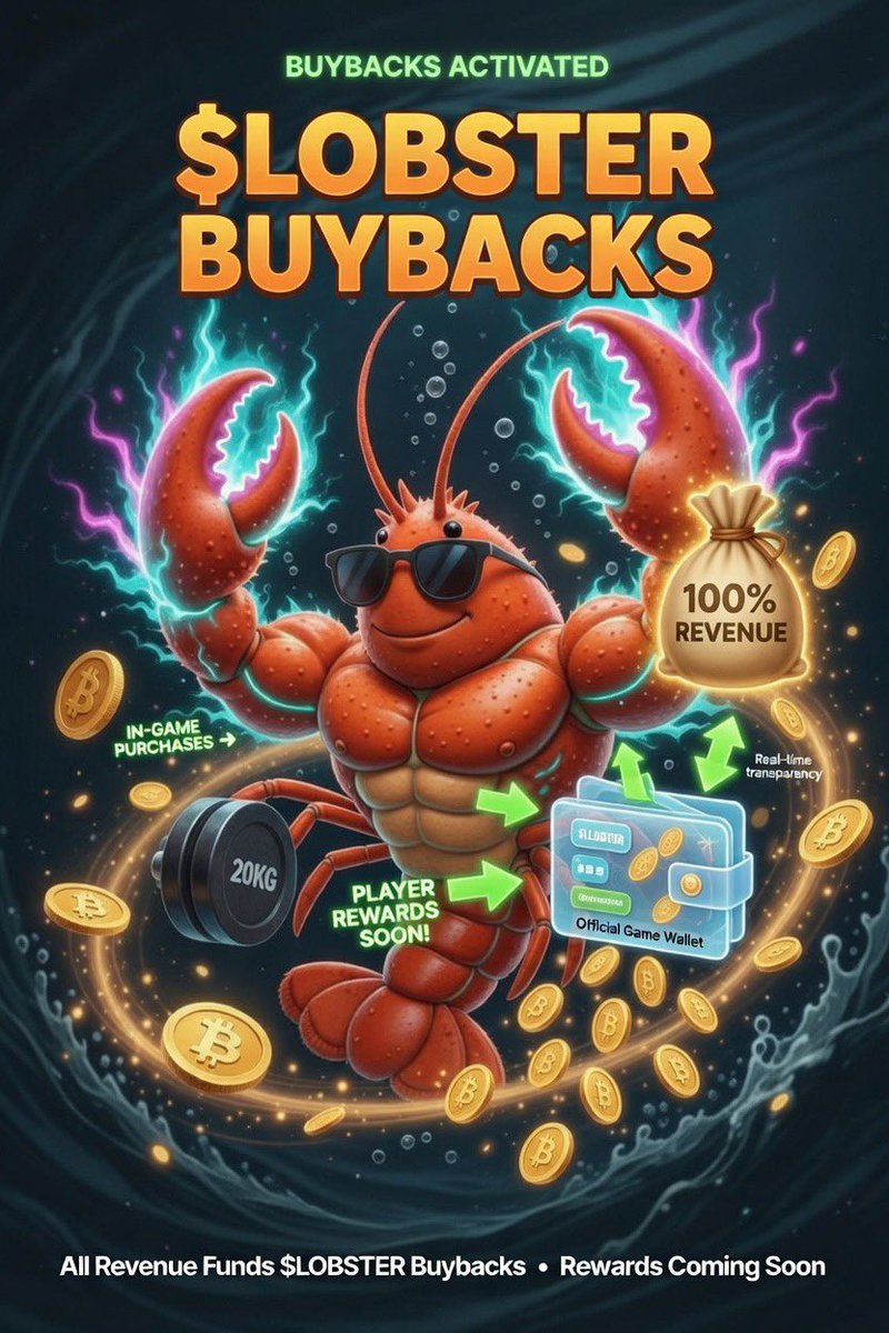 lobsterclicker's tweet photo. 🚨 Lobster Clicker Update 🦞
All revenue from players buying in-game items is now being fully converted into $LOBSTER token buybacks!
You can track every transaction in real-time through our official game wallet for complete transparency.
Player rewards in real $LOBSTER tokens are coming very soon with the next updates! 💰

Revenue Wallet:
D56sagJhXHNU5ppaUCSmezB5WsEkexHXxYtmVJD1y7B8

Play now 👉 https://t.co/j8DFVTqdqp

#LobsterClicker #LOBSTER $LOBSTER