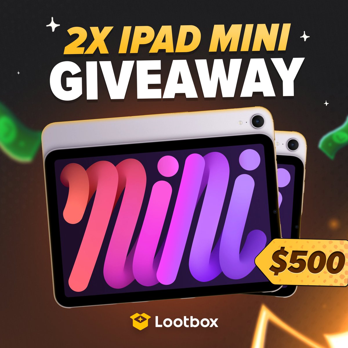 📢 IPAD MINI GIVEAWAY - 2 winners! 📢

How to enter:
▸ 💛 &amp; 🔁 
▸ Tag 3 friends
▸ Follow <a href="/lootbox/">Lootbox</a> 

Results in a month. Good luck!