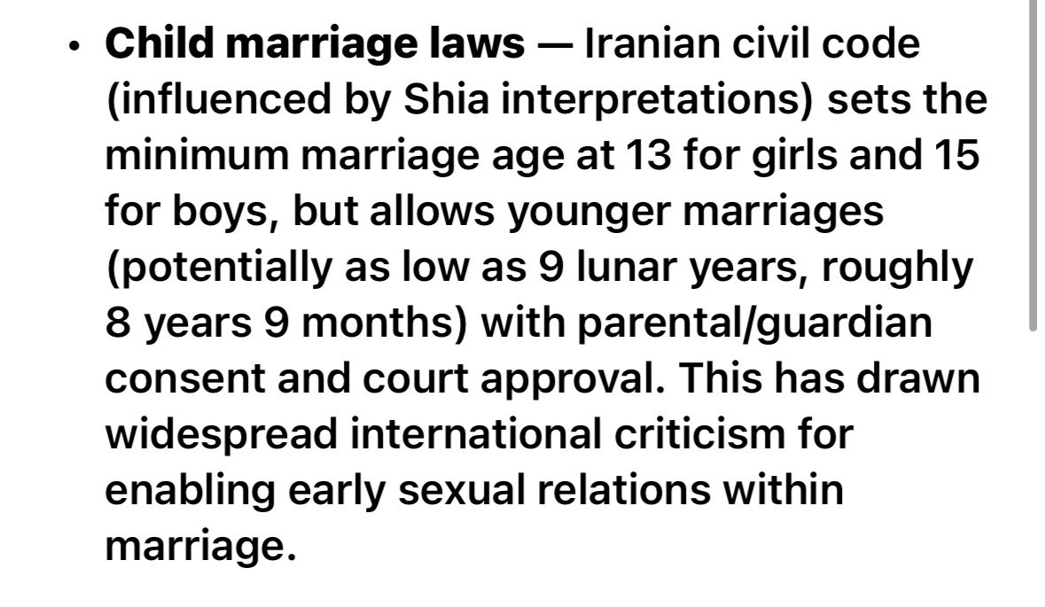 AGHamilton29's tweet photo. It’s hilarious to watch certain people pretend to care about sexual trafficking and pedophilia while defending a regime that has legalized child marriage. https://t.co/5GS4aXN9nG
