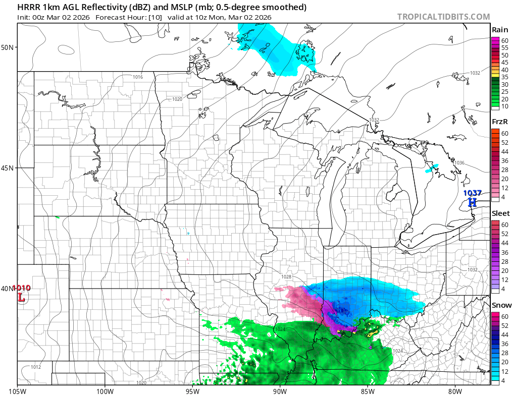 keepinit_reale's tweet photo. Classic "weak wave" set up late tonight - Mon AM thru the OH Val. Follow the upper level forcing and fronto, generally on the northern side of QPF gradient. Expect higher totals than NWS forecasted, on northern side of where current max forecasted. AM rush implications https://t.co/vkVQAsnGwu