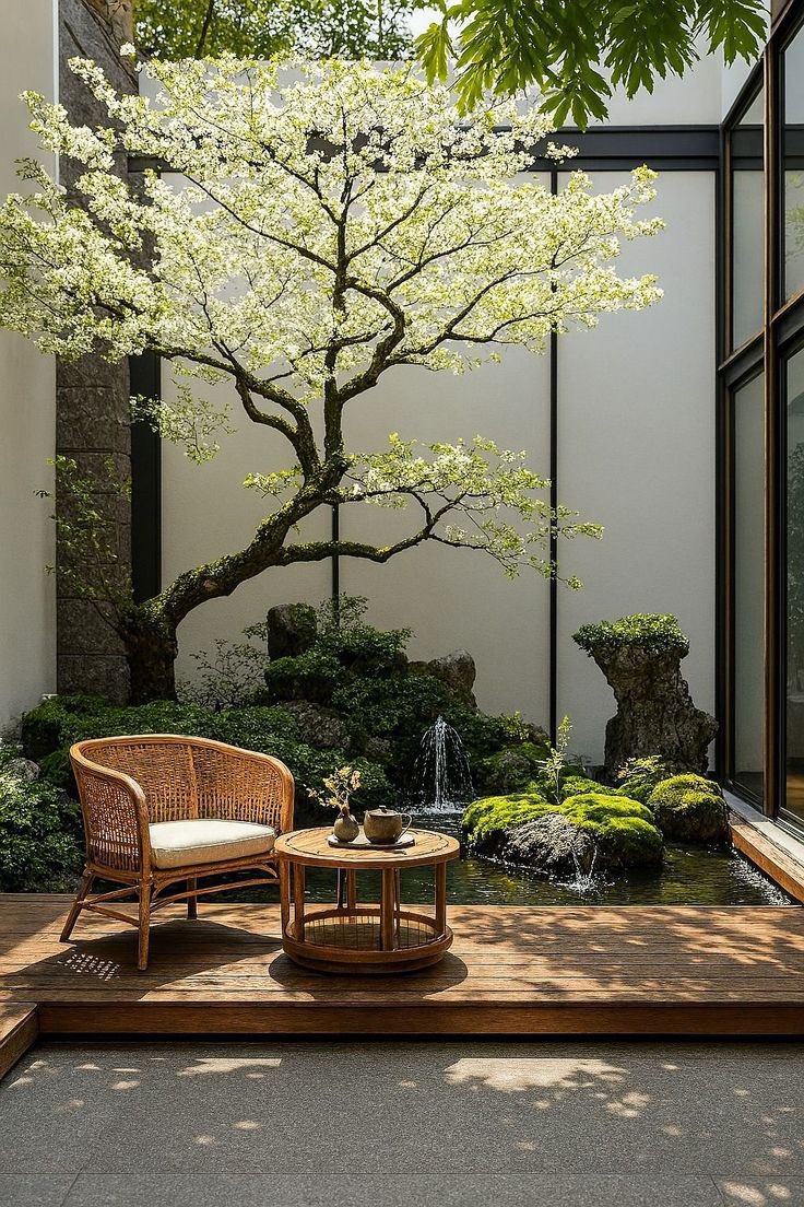 Intermoodd's tweet photo. A home featuring a Japandi-style garden https://t.co/UNCegMklGc