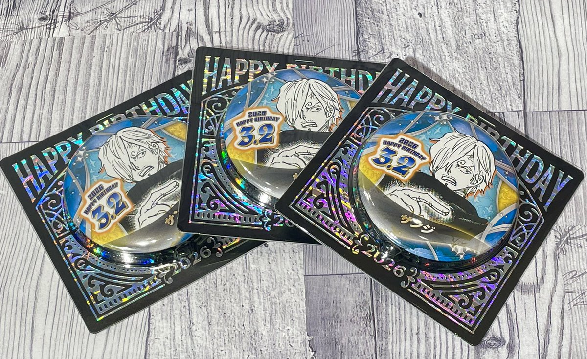 新商品】原画商品 バースデイ缶バッジ サンジ 550円(税込) 好評発売中