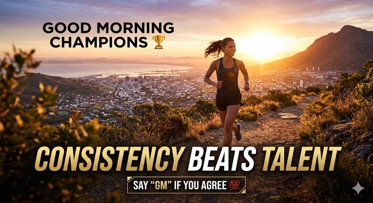 Good Morning Champions 🏆
Consistency beats talent.
Say “GM” if you agree 💯