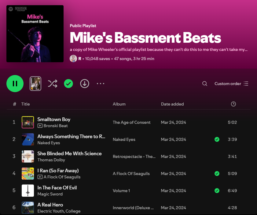 It's not just Smalltown Boy on Mike's Playlist that's gay or related to his inability to accept himself/his sexuality. Many of the songs have to do with his character arc in some direct way we've seen, lyrically. And a particular amount to do with his withheld feelings. 🧵