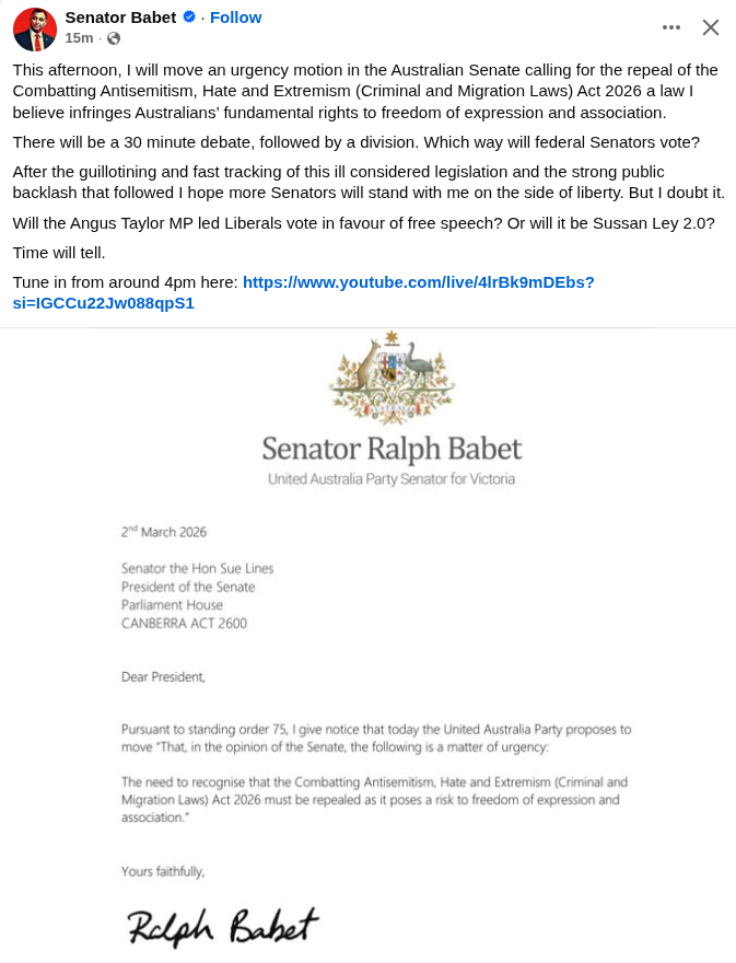 AaronDodd's tweet image. Dimwit Babet has suddenly discovered his #HateSpeech is being curtailed. Who do you want to hate on Ralph? #auspol