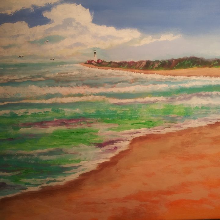 ChrisOpenArtSt1's tweet photo. Art of the Day! "Lighthouse on the beach". Buy at: https://t.co/UDlDHnwE2e https://t.co/4WikM5t3ee