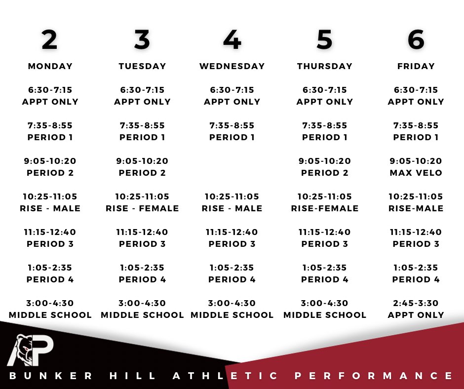 Bunker Hill Athletic Performance tweet media