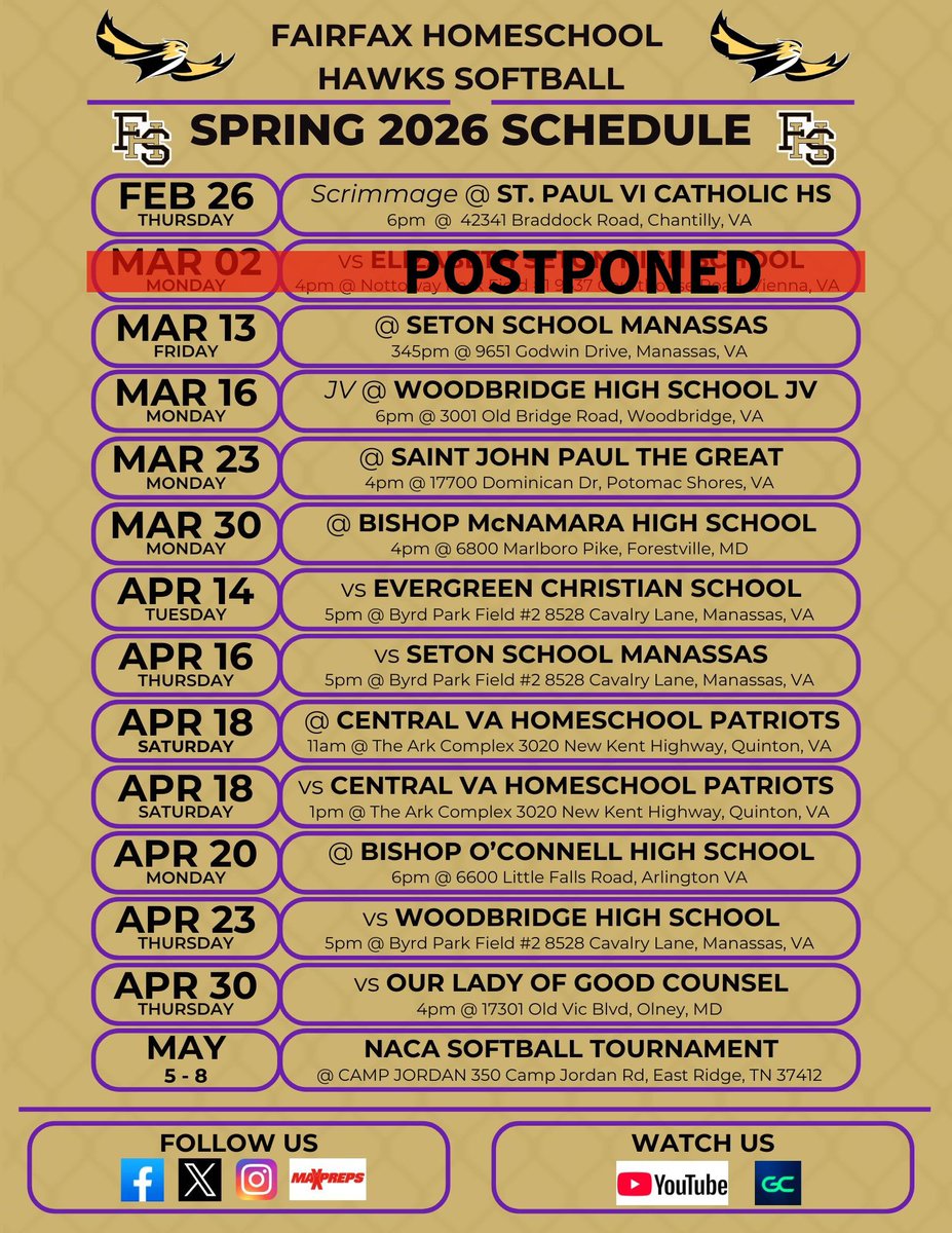 Fairfax Homeschool Softball tweet media